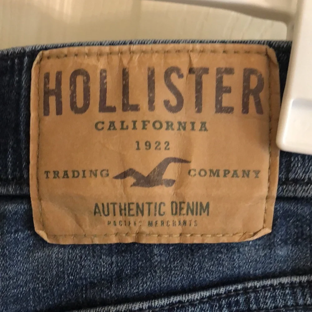 Hollister Men's Denim Jogger Pants Blue Jeans Drawstring Cuffed Size S